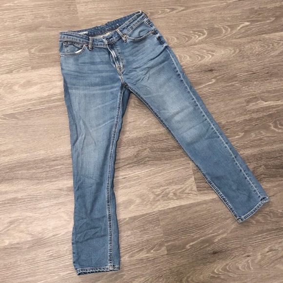 MUJI WOMEN STRETCH DENIM BOY FIT JEANS 27 - Picture 5 of 8